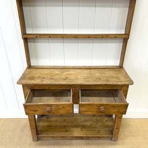 A 19th Century Pine Welsh Kitchen Dresser or Hutch 7ft Tall