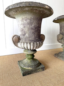 A Large and Special Pair of Antique Stone Garden Urns