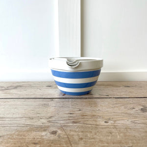 Set of 3 Vintage T G GREEN England Blue Cornishware Mixing/Pouring Bowls