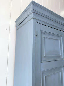 A Beautiful Blue English 19th Century Pine Housekeeper's Cupboard