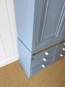 A Beautiful Blue English 19th Century Pine Housekeeper's Cupboard
