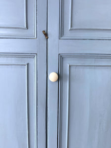 A Beautiful Blue English 19th Century Pine Housekeeper's Cupboard