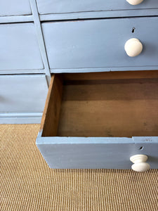 A Beautiful Blue English 19th Century Pine Housekeeper's Cupboard