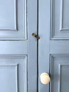 A Beautiful Blue English 19th Century Pine Housekeeper's Cupboard