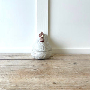 Vintage White Hen Covered Box