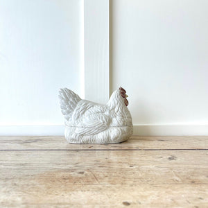 Vintage White Hen Covered Box