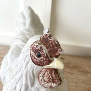 Vintage White Hen Covered Box