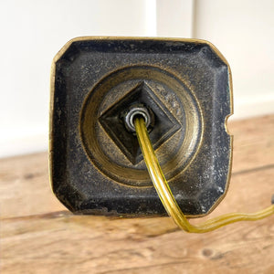 Antique English Brass Candlestick Lamp