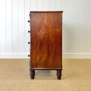 A Large Antique English Bow Front Mahogany Chest of Drawers