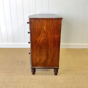 A Large Antique English Bow Front Mahogany Chest of Drawers