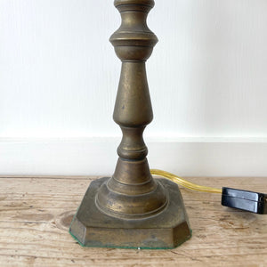 Antique English Brass Candlestick Lamp
