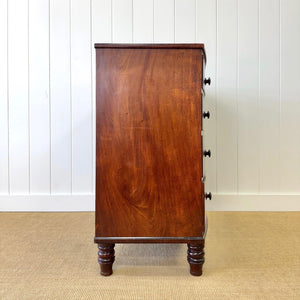 A Large Antique English Bow Front Mahogany Chest of Drawers