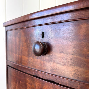 A Large Antique English Bow Front Mahogany Chest of Drawers