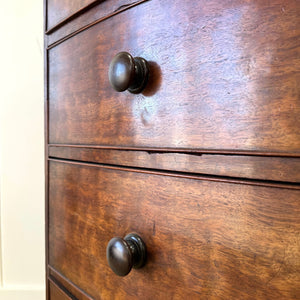 A Large Antique English Bow Front Mahogany Chest of Drawers