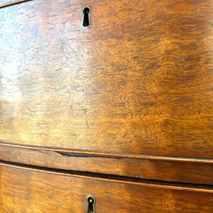 A Large Antique English Bow Front Mahogany Chest of Drawers