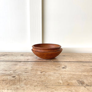 Pair of Vintage Black Cherry Burlwood Bowls