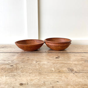 Pair of Vintage Black Cherry Burlwood Bowls
