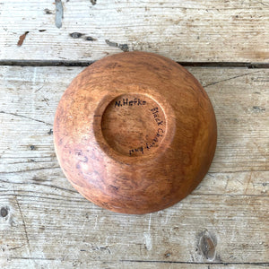 Pair of Vintage Black Cherry Burlwood Bowls