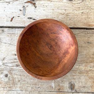 Pair of Vintage Black Cherry Burlwood Bowls