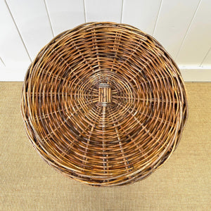 A Large Vintage English Wicker Log Basket