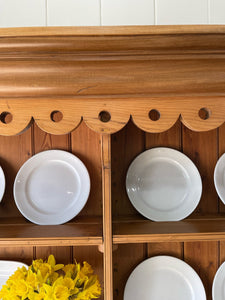 A 19th Century Pine Welsh Dresser or Cupboard with Wood and Brass Hardware