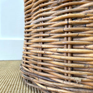 A Large Vintage English Wicker Log Basket