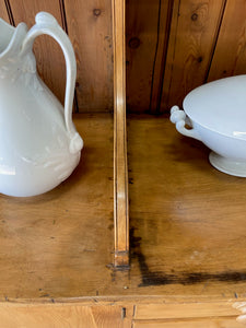 A 19th Century Pine Welsh Dresser or Cupboard with Wood and Brass Hardware
