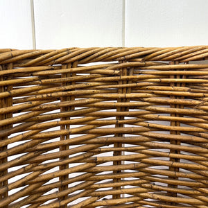 A Large Vintage English Wicker Log Basket
