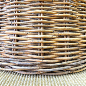 A Large Vintage English Wicker Log Basket