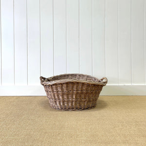 A Vintage Wicker Linen Basket
