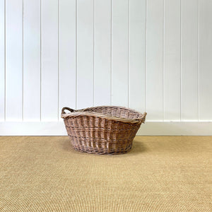 A Vintage Wicker Linen Basket