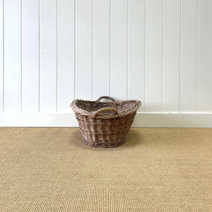 A Vintage Wicker Linen Basket