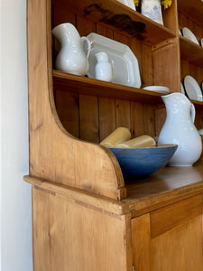 A 19th Century Pine Welsh Dresser or Cupboard with Wood and Brass Hardware