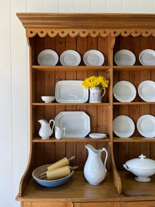 A 19th Century Pine Welsh Dresser or Cupboard with Wood and Brass Hardware