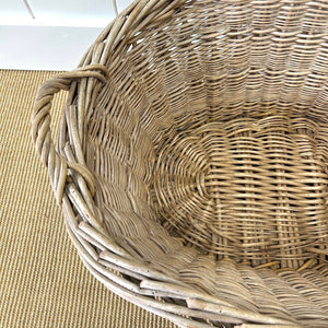 A Vintage Wicker Linen Basket