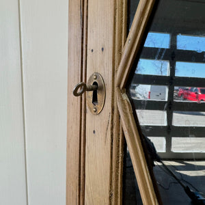 An Antique English Pine Wall Hanging Corner Cupboard