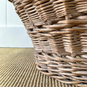 A Vintage Wicker Linen Basket
