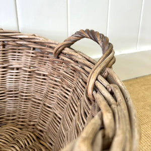 A Vintage Wicker Linen Basket