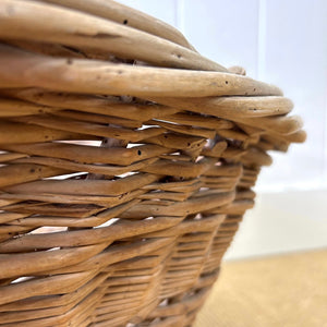 A Vintage Wicker Linen Basket