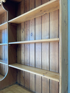 A 19th Century Pine Welsh Dresser or Cupboard with Wood and Brass Hardware