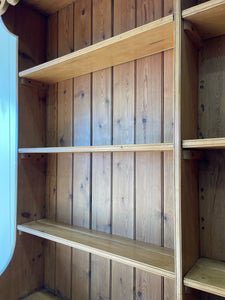 A 19th Century Pine Welsh Dresser or Cupboard with Wood and Brass Hardware