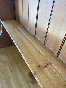 A 19th Century Pine Welsh Dresser or Cupboard with Wood and Brass Hardware