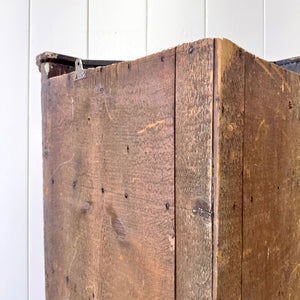 An Antique English Pine Wall Hanging Corner Cupboard