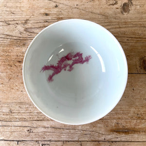 A Chinese Rare Pink Dragon Porcelain Bowl & Plate Contemporary