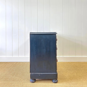 A Dark Blue English Pine Chest of Drawers Dresser c1890