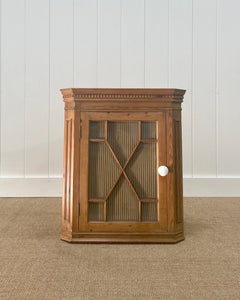 Antique English Pine Hanging Corner Cupboard c1890