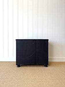 An Antique English Ebonized and Gold Chinoiserie Black Chest of Drawers Dresser c1890