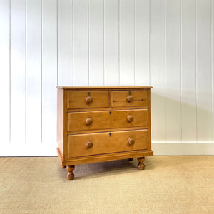 A 19th Century English Pine Chest of Drawers/Dresser with Tulip Feet