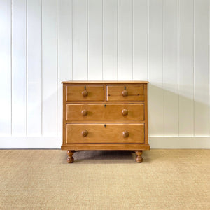 A 19th Century English Pine Chest of Drawers/Dresser with Tulip Feet