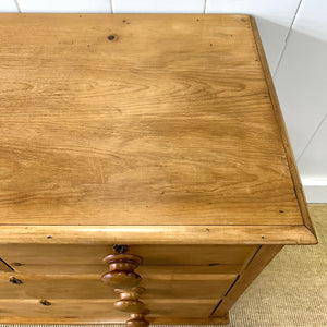 A 19th Century English Pine Chest of Drawers/Dresser with Tulip Feet